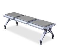 PU Leather Bench - Stylish Office Guest Seating for s, Airports, Banks & - Comfortable Reception Chair for Waiting Areas,Grey-160*50*41cm/63*20*16in,Grey-160*50*41cm/63*20*16in