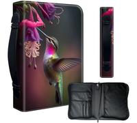 PU Leather Bible Cover for Women, Leather Bible Carrying Case for Men, Church Bag, Large Protective Bible Case for Daily Study Use,Hummingbird Pink Cherry