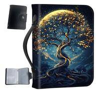 PU Leather Bible Cover with Handle & Pockets, Large Capacity Bible Case, Water-Resistant Scripture Organizer Bag with Bonus Card Holder, Christian Gift for Women & Men, Tree of The Universe