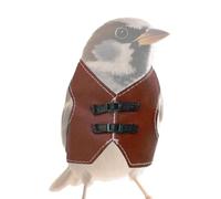PU Leather Bird Vest | Vintage Adjustable Bird Clothes - Small Pet Accessories for Cockatiels Conure Chicken Indoor Outdoor Patio Balconies Courtyard Yard Garden Playground Window Hammock