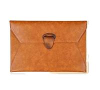 PU Leather Business Tote Bag A4 Men's Office Contract Bill Document Women's Waterproof Portable for Documents(Brown)