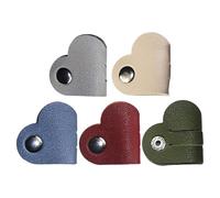PU Leather Cable Tie - Heart Shaped Data Cable Organizer, Cable Storage Holder, Desk Cable Organizer Decorative, Tangle-free Cable Organizer