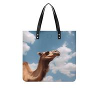 Pu Leather Camel Looking Up at The Sky Tote Bag Soft Shoulder Bags Top Handle Purses And Handbags Weekender Hobo for Women