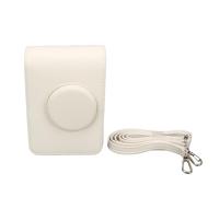 PU Leather Camera Bag for Mini EVO Vintage Scratch Protective Case with Adjustable Strap & Side Photo Exit, Lightweight Textured White Travel Gift (white texture)