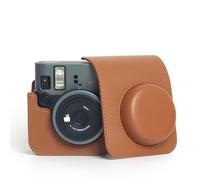 PU Leather Camera Case Bag for Instax Mini 41, Protective Digital Camera Case Cover with Adjustable Shoulder Strap (Brown)