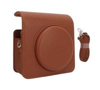 PU Leather Camera Case Bag, Vintage Brown Protective Storage Bag with Removable Front Section, Adjustable Shoulder Strap, Protective Case for Instax Square SQ40