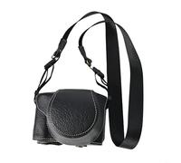 PU Leather Camera Case for FUJIFILM X-M5 Full Coverage Protective Shell with Fleece Lining Shock Absorbing Compact Handbag Style 12x11x9cm Black Brown(Black)