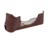 PU Leather Camera Half Case Grip Protective Bottom Cover with Battery Compartment Opening Lightweight Durable for XT100 Black Coffee Brown (Coffee)