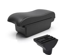 PU Leather Car Armrest Centre Consoles Storage Box Curved Surface Black White Red Line ABS Plastic For Hyundai I20(A3 Black white)