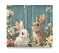 Pu Leather Car Registration and Insurance Card Holder Men Women Auto Glove Box Organizer for any Car, Truck, Motorcycle, Trailer or Boat Bunny Flower Hello Design