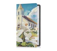 Pu Leather Car Registration and Insurance Card Holder Men Women Auto Truck Comparment Accessories Case for Cards, Essential Document Driver License Church Easter Sunday, church Easter Sunday, One Size