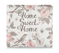 Pu Leather Car Registration and Insurance Card Holder Men Women Automobile Wallet Case Organizer for any Car, Truck, Motorcycle, Trailer or Boat Home Sweet Home William Morris Style Flower Bird Peach