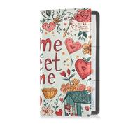 Pu Leather Car Registration and Insurance Card Holder Men Women Prefect Car Essentials Wallet for Driver Auto Owners Trailer Motorcycle Boat Valentines Day Flowers Home Sweet Home, Valentines Day