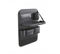 PU Leather Car Seat Back Organizer for Audi A8 1994-2026, Foldable Dining Table Tray Tissue Box Cup Holder Multi Pocket Storage Bag Interior Accessories,Grey