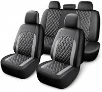 PU Leather Car Seat Covers for BMW 7er 730i 730Li 740i,A/BlackGrey-5seat