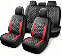 PU Leather Car Seat Covers for BYD Song Plus 2021-2026,A/BlackRed-5seat