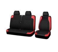 PU Leather Car Seat Covers Waterproof Single+Double Van For Peugeot For Boxer For Expert Seat Cushion(RED)