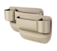 PU Leather Car Seat Gap Filler Organizer for Toyota Prius Corolla Highlander Camry Corolla Yaris, Cup Holder Storage Box Console Side Pocket Multifunctional Accessories,B/Beige