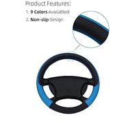 PU Leather Car Steering Wheel Cover For MG For HS For ZS For EV For MG3 3SW For MG5 For MG6 For MG7 For ZR For EHS For EZS For GT Car Steering Wheel Protector(D shape Red)