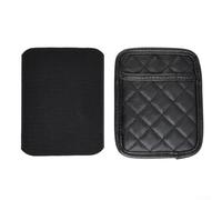 PU Leather Car Storage Pocket for Phone, Cards, Keys & Bills - -Backed Glove Box Organizer, 13 x 16 cm, Black, Fits Seat Back, Center Consol