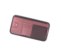 PU Leather Car Sunvisor Organizers with Sunglasses Slot, Red