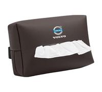 PU Leather Car Tissue Box, for Volvo V90 Cross Country 2021 2022 2023 2024 2025 Cars, Multifunctional Sun Visor Tissue Box, Headrest Car Tissue Box,hanging Tissue Box for Car Vehicles,Brown