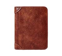PU Leather Card Holder, Card Holder Card Holder | Men's RFID Blocking Large Capacity Short Wallet,Compact Short Wallet with Multiple Card Holders for Husband, Father and Friends, brown, Versione