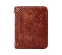 PU Leather Card Wallet - Portable Mens Short Wallet | RFID Blocking Wallet for Cash and Cards | Lightweight Bill Wallet for Men, Safe Daily Use Wallet, Brown, Loose- version
