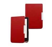 PU Leather Case Compatible with Pocketbook Basic Lux 4 (PB618) | Magnetic Smart Cover with Auto Wake/Sleep, Handmade Geometric Flip Folio, 360° Protection(Red)