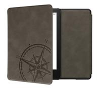 kwmobile Case Compatible with Amazon Kindle Paperwhite 11 Generation 2021 Case - Cover for Kindle Paperwhite Case w/Magnet - Navigational Compass Grey