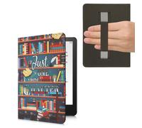 kwmobile Case for Kindle Paperwhite 11 Gen 2021 - PU Cover w/Strap - Multicolor Library Motto