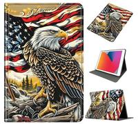PU Leather Case for iPad A16 11 inch 2025 / iPad 10th Generation 10.9 inch 2022, Slim Folio Stand Cover with Auto Sleep/Wake, Shockproof Durable Case for Women Men Boys Girls, Dead Wood Flag Eagle