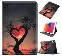 PU Leather Case for iPad A16 11 inch 2025 / iPad 10th Generation 10.9 inch 2022, Slim Folio Stand Cover with Auto Sleep/Wake, Shockproof Durable Case for Women Men Boys Girls, Dead Wood Red Moon