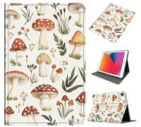PU Leather Case for iPad A16 11 inch 2025 / iPad 10th Generation 10.9 inch 2022, Slim Folio Stand Cover with Auto Sleep/Wake, Shockproof Durable Case for Women Men Boys Girls, Mushroom Wildflower