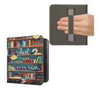 kwmobile Case Compatible with Kobo Libra Colour Case - PU Cover w/Strap - Library Motto Multicolor