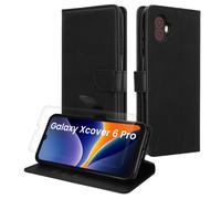 kwmobile PU Faux Leather Case Compatible with Samsung Galaxy Xcover6 Pro - Wallet Case with Screen and RFID protection - Black