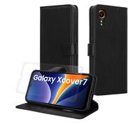 kwmobile PU Faux Leather Case Compatible with Samsung Galaxy Xcover7 - Wallet Case with Screen and RFID protection - Black