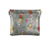 PU Leather Change Purse Childish Cartoon Nutcracker Soldiers Gray Waterproof Personal Items Organizer for Ladies billetera para