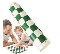 PU Leather Chess Board - Soft Grid Design for Travel and Home | Foldable Chess Mat Non-Slip | Eye Hand Coordination, Educational Board Game for And Adults, Black/White