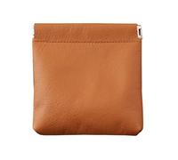 PU Leather Coin Pouches Strong Frame Metal Spring Closure, Brown | PU Leather Multiple Colors Storage Coin Bag with Easy Access Credit Card Case Change Wallet for Women