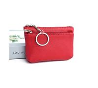 PU Leather Coin Purse Mini Change Purses Women's Wallets Card Holder Zipper Pouch Key Chain Pocket Kids Coin Pocket(Red,2PCS)