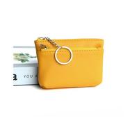 PU Leather Coin Purse Mini Change Purses Women's Wallets Card Holder Zipper Pouch Key Chain Pocket Kids Coin Pocket(Yellow,2PCS)