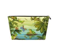 Pu Leather Cosmetic Bags Large Capacity Zipper Storage Case Frogs Sing Makeup Organizer Pouch Portable Travel Toiletry Bags for Women