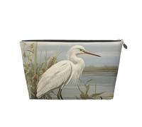 Pu Leather Cosmetic Bags Large Capacity Zipper Storage Case Swamp Egret Makeup Organizer Pouch Portable Travel Toiletry Bags for Women