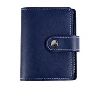 PU Leather Credit Card Holder Wallet for Men & Women Slim RFID Blocking Bank Card Case with 26 Plastic Insert Sleeves,Minimalist Front Pocket Wallet Holders,Travel Business Card Case(Dark Blue)