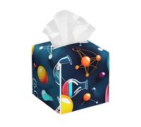 Pu Leather Cube Tissue Box Holders Modern Waterproof Square Tissue Box Cover Abstract Science Chemistry Facial Paper Holder for Bathroom Kitchen Nightstand Office Home Decor
