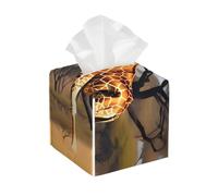 Pu Leather Cube Tissue Box Holders Modern Waterproof Square Tissue Box Cover Africa Giraffe Majestic Tree Facial Paper Holder for Bathroom Kitchen Nightstand Office Home Decor
