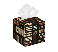 Pu Leather Cube Tissue Box Holders Modern Waterproof Square Tissue Box Cover African Mud Cloth Tribal Facial Paper Holder for Bathroom Kitchen Nightstand Office Home Decor