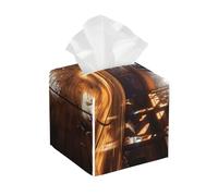 Pu Leather Cube Tissue Box Holders Modern Waterproof Square Tissue Box Cover Basketball Court Facial Paper Holder For Bathroom Kitchen Nightstand Office Home Decor