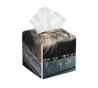 Pu Leather Cube Tissue Box Holders Modern Waterproof Square Tissue Box Cover Cat Smashes Glass In Car Facial Paper Holder For Bathroom Kitchen Nightstand Office Home Decor